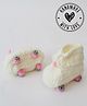 Woonie Handmade Crochet Skates Booties-Cream