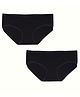 TUMMY Bamboo Cotton Pack Of 2 Solid Reusable Period Panties - Black