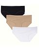 TUMMY Pack of 3 Bamboo Cotton Solid Low Waist Maternity Panty - Multi Colour
