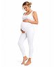 TUMMY Solid Maternity Active Wear Leggings - White