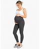TUMMY Solid Maternity Active Wear Leggings - Grey
