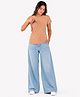 TUMMY Half Sleeves Solid Maternity Nursing Pull On Top With Nursing Access - Beige
