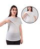 TUMMY Half Sleeves Solid Maternity Nursing Pull On Top With Nursing Access - White