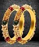 Zindura Gold Plated Pearl Beaded Kada Bangles For Girls and Women Multi Color -2.2