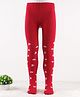 Cute Walk by Babyhug Knit Antibacterial Footed Tights Bow Design - Red
