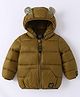 Kookie Kids Full Sleeves Hooded Padded Sweat Jacket With Ear Applique - Light Brown