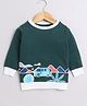BUMZEE Cotton Looper Full Sleeves Vehicle Printed Sweatshirt - Bottle Green