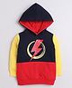 BUMZEE Cotton Fleece Full Sleeves Lightening Bolt Printed Hooded Sweatshirt