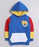 BUMZEE Full Sleeves Text Printed Hooded Sweatshirt - Royal Blue