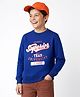 Pine Kids Cotton Knit Full Sleeves Sweatshirt With Text Print - Blue