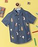 Nauti Nati Pure Cotton Half Sleeves Animals Printed Casual Shirt - Blue