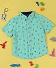 Nauti Nati Pure Cotton Half Sleeves New York City Theme Printed Shirt - Blue