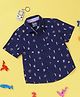 Nauti Nati Pure Cotton Half Sleeves New York City Theme Printed Shirt - Navy Blue