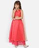 Nauti Nati Sleeveless Sequins & Lace Embellished Ready to Wear Lehenga & Choli With Dupatta - Coral