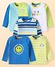 Babyhug Cotton Knit Full Sleeves T-Shirts with Text Print & Stripes Pack of 5 - Multicolor