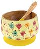 Taabartoli Truly Fruity Wooden Suction Bowl and Spoon Set - Yellow