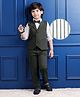 Mark & Mia Woven Full Sleeves Solid Colour 3 Piece Party Suit With Bow - Black