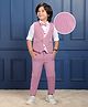 Mark & Mia Full Sleeves Striped 3 Piece Party Suit with Bow - Pink & White