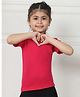 Mini & Ming Cotton Half Sleeves Solid Tee - Pink