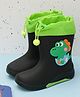 Yellow Bee Eva Dinosaur Detailed Boots - Black & Green