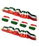 Kaku Fancy Dresses Independence Day Theme Tri Colour  Stoles With Wrist Bands - Multi Colour