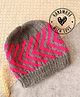 Woonie Handknitted  Chevron Design Cap - Grey