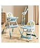 R for Rabbit Sugar Doodle Plus High Chair for Baby 3-in-1 Convertible Rocking Chair, Smart & Compact Fold with Dual Detachable Meal Tray for 0.6 to 5 Years Kids |(Lake Blue)