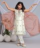 misbis Sleeveless  Floral Embroidered & Sequin Embellished Coordinating Kurta Salwar With Dupatta - Cream