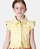 One Friday Frill Sleeves Fruits Printed Jacket - Yellow