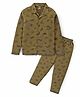 Smarty Boys Cotton Knit Full Sleeves Night Suit With Camping Theme Print - Grey