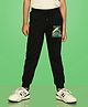 NUSYL Cotton Typography Slogan With Surfboard & Car Printed  Track Pant - Black