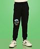 NUSYL Cotton Dinosaur & Text Printed Track Pant - Black