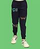NUSYL Cotton Text & Goggles Printed Ankle Length Track Pant - Navy Blue