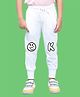 NUSYL Cotton Ok Text Printed Ankle Length Track Pant - White