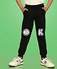NUSYL Cotton Ok Text Printed Ankle Length Track Pant - Black