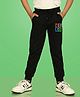NUSYL Cotton Hero Text Printed Ankle Length Track Pants -  Black