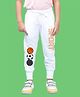 NUSYL Cotton Basketball & Text Printed Ankle Length Track Pants - White