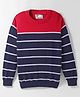 Smarty Boys 100% Cotton Knitted Full Sleeves Pullover Striped Sweater - Red