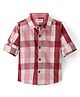 Babyhug Cotton corduroy  Woven Full Sleeves Checks Shirt - Maroon & White