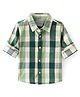 Babyhug Cotton corduroy Woven Full Sleeves Checks Shirt - Green & White