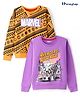 Honeyhap Marvel Drop Shoulder Full Sleeves Sweatshirts with Avengers Graphic Pack of 2 - Yellow & Purple