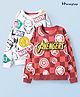 Honeyhap Marvel Terry Knit Full Drop Shoulder  Sleeves Sweatshirts With Avengers & Badge Detailing Pack of 2 - Maroon & White