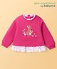 Babyoye Eco Conscious 100% Cotton Full Sleeves Winter Top With Bunny Patch & Floral Embroidered - Dark Pink