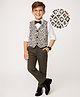 Mark & Mia Cotton Woven Full Sleeves 3 Piece Party Suit with Bow Detailing - Brown & White