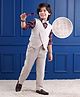 Mark & Mia Full Sleeves Checkered 3 Piece Party Suit with Bow - Wine & Grey