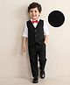 Mark & Mia Woven Full Sleeves Solid Colour 3 Piece Party Suit With Bow - Black