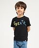Somersault Half Sleeves Create Text Printed Tee - Black