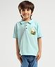Somersault Half Sleeves Jungle Safari Theme Patch Detailed Polo Tee - Blue