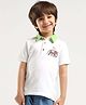 Somersault Half Sleeves Elephant Embroidered Polo Tee -  Off White