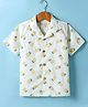 JASH KIDS Cotton Knit Half Sleeves Shirt with Pineapple Print - Mint Green